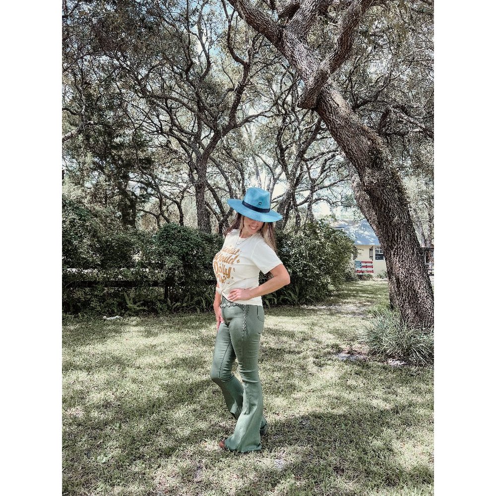 Bella olive flares